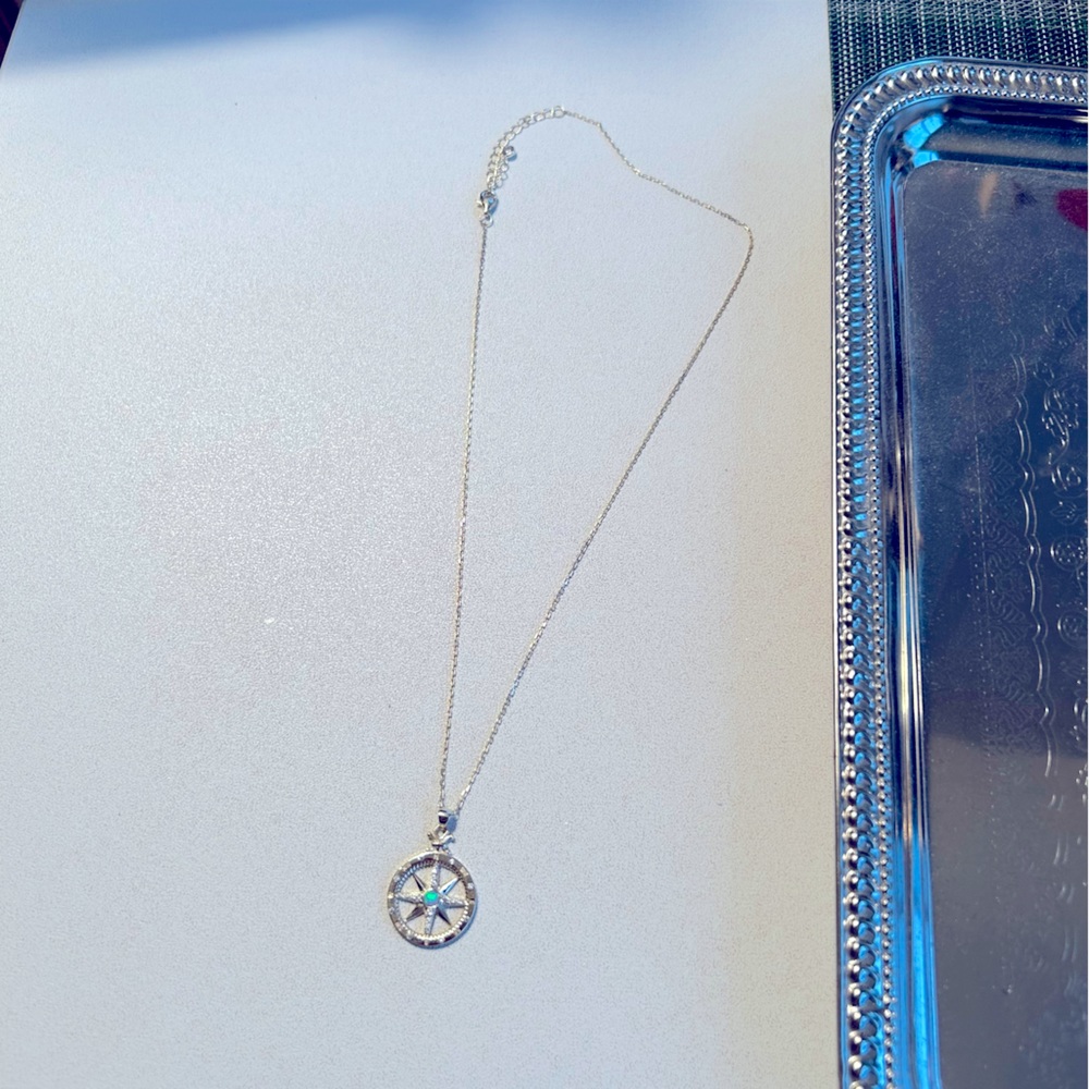 Silver, Opal Like Stone, Necklace